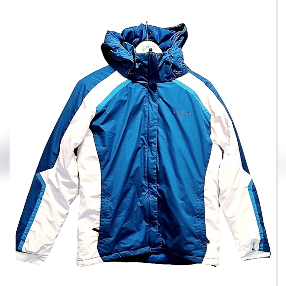 Columbia Ski Waterproof Snow Jacket Active Sport Teal Blue White size XL - Picture 1 of 11